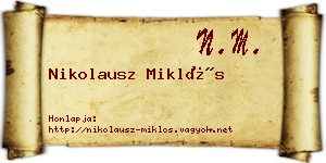 Nikolausz Miklós névjegykártya